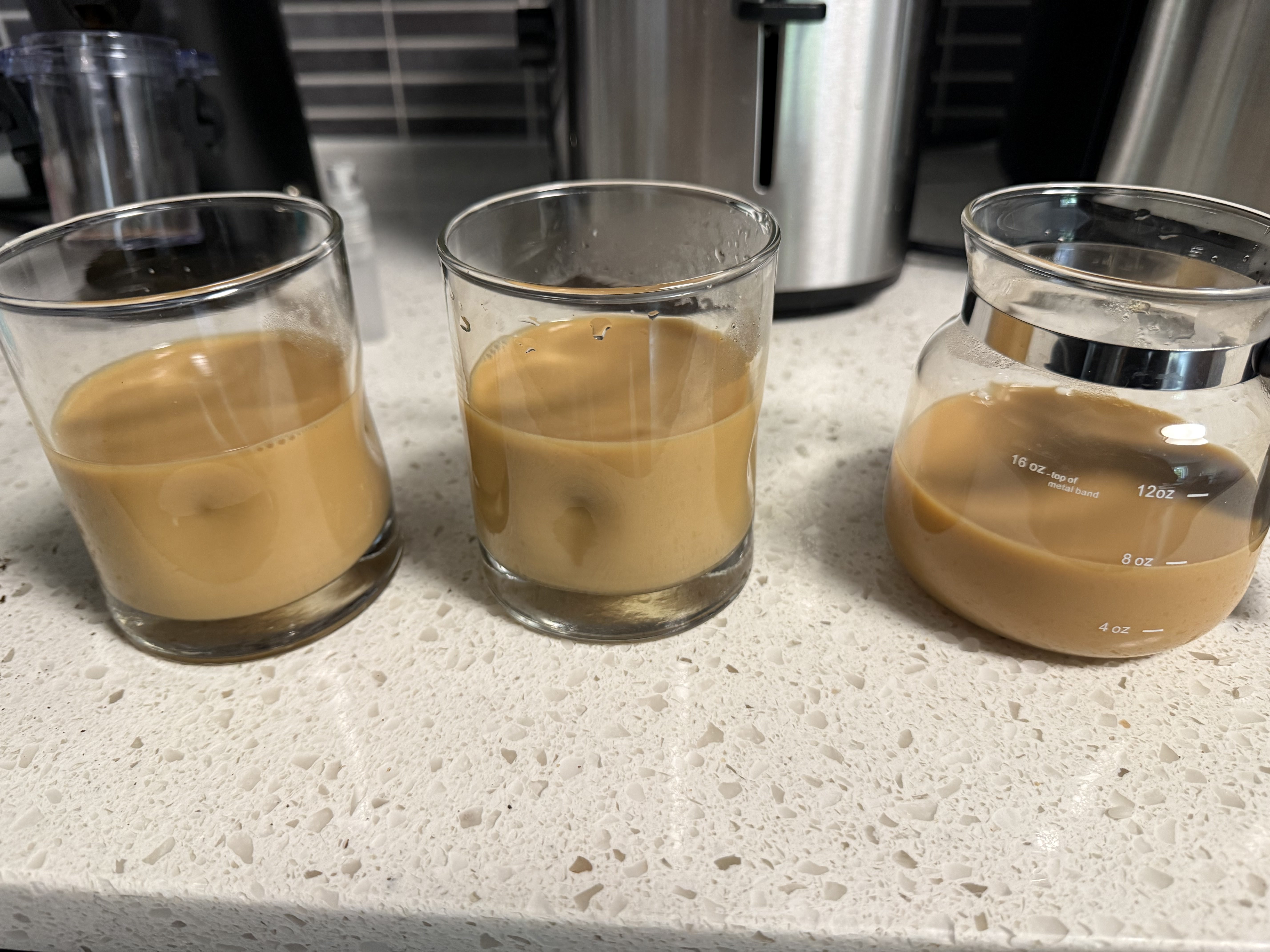 All three cups with milk