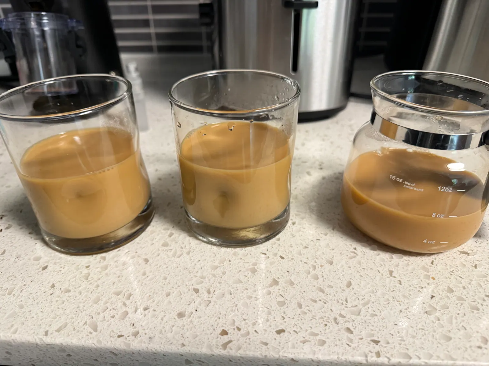 All three cups with milk