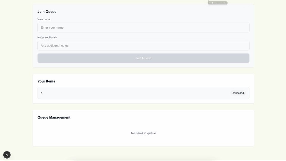 Queue app gif
