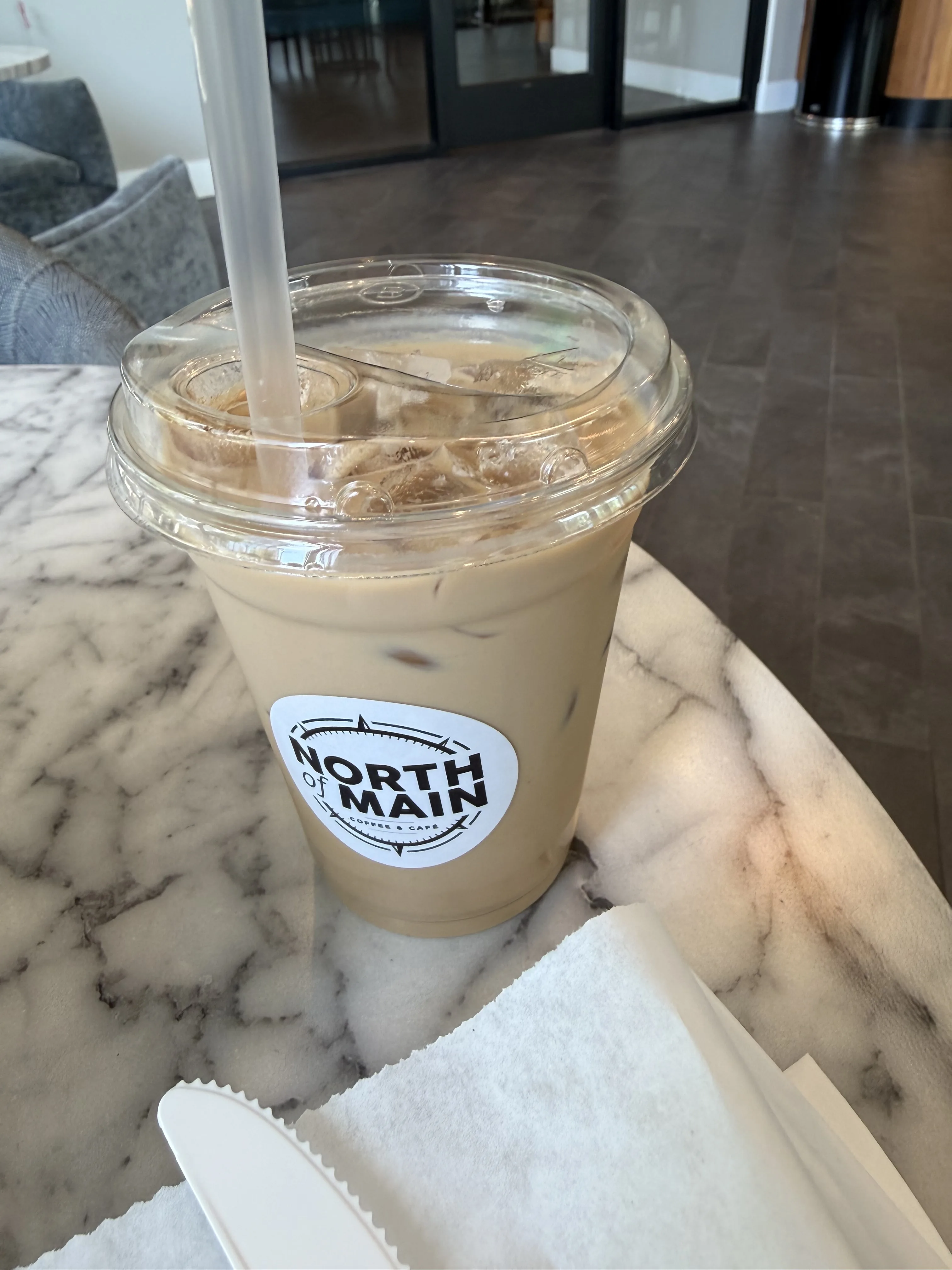 An iced coffee at North of Main Cafe