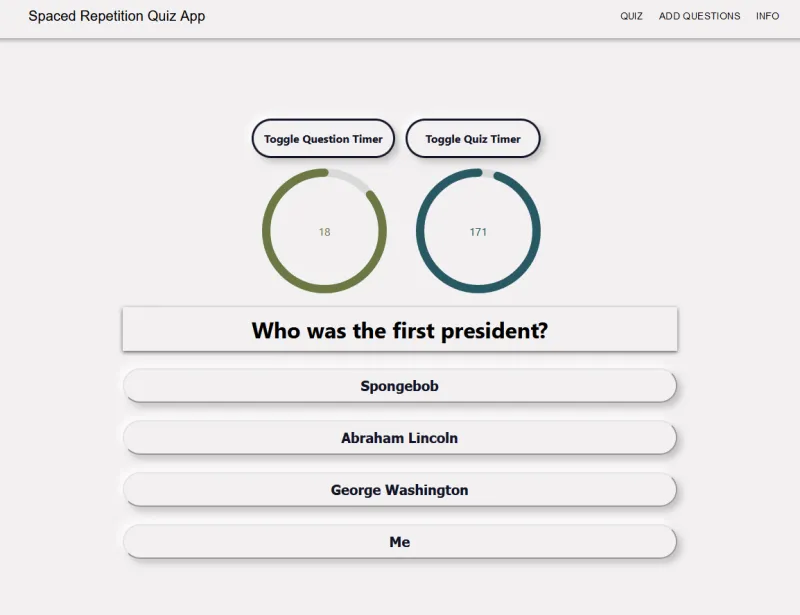 Spaced Repetition Quiz