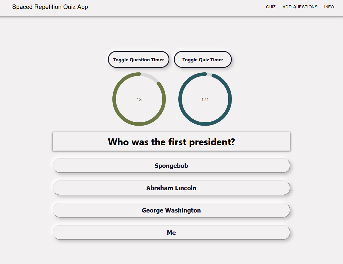 Spaced Repetition Quiz App